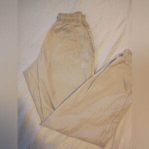 Nike cream and white track sweatpants with adjustable zippers Y2K Athleisure